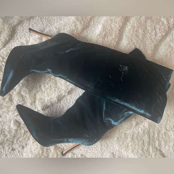 Jimmy Choo Velvet Knee High Boots - Picture 2 of 4